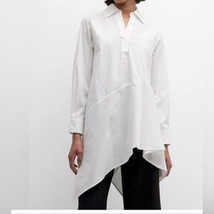 Zara Asymmetrical Popover long sleeve White Shirt in XSmall NWOT